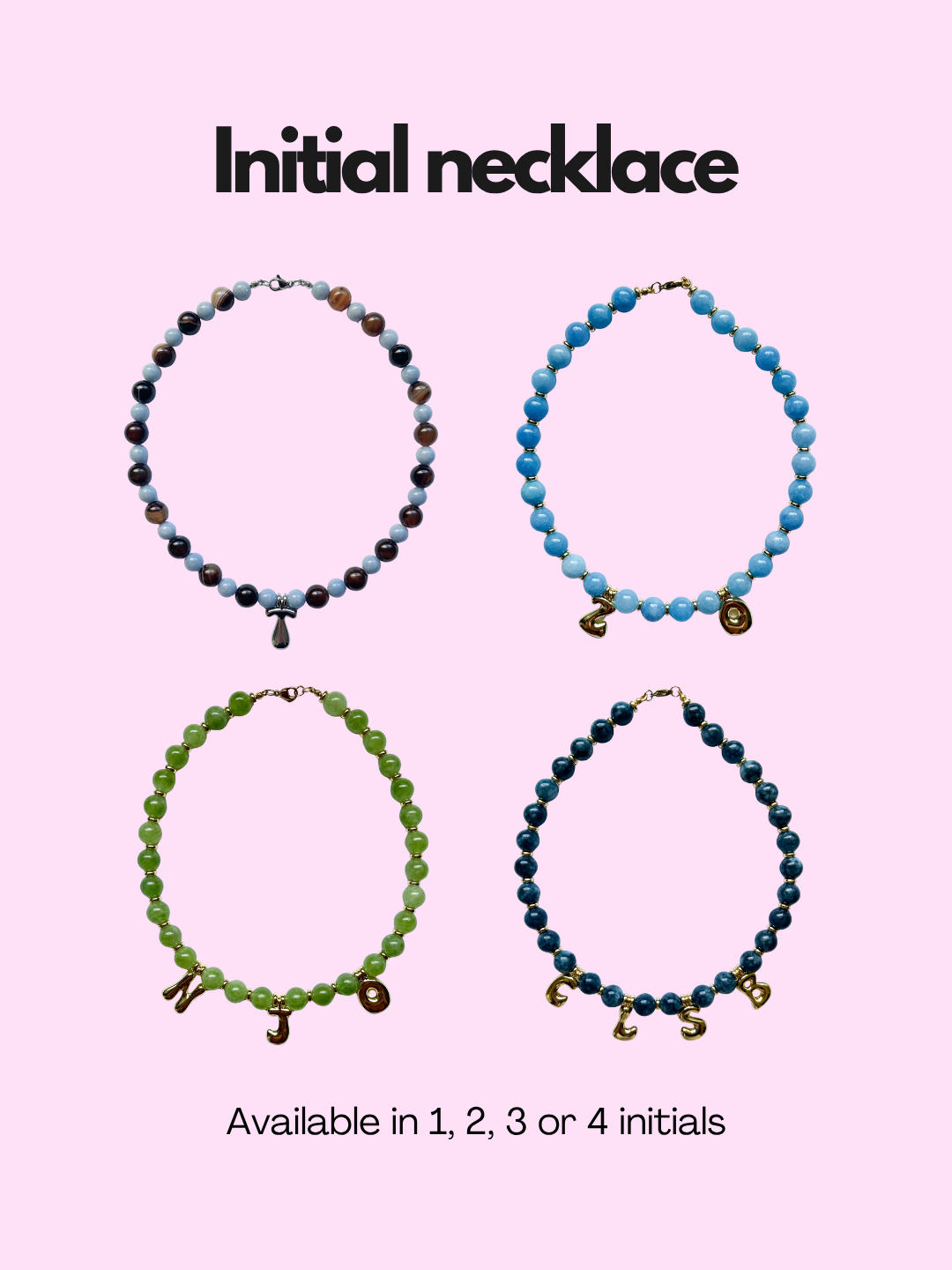 Rainbow Necklace - Initial, charm clasp, plain