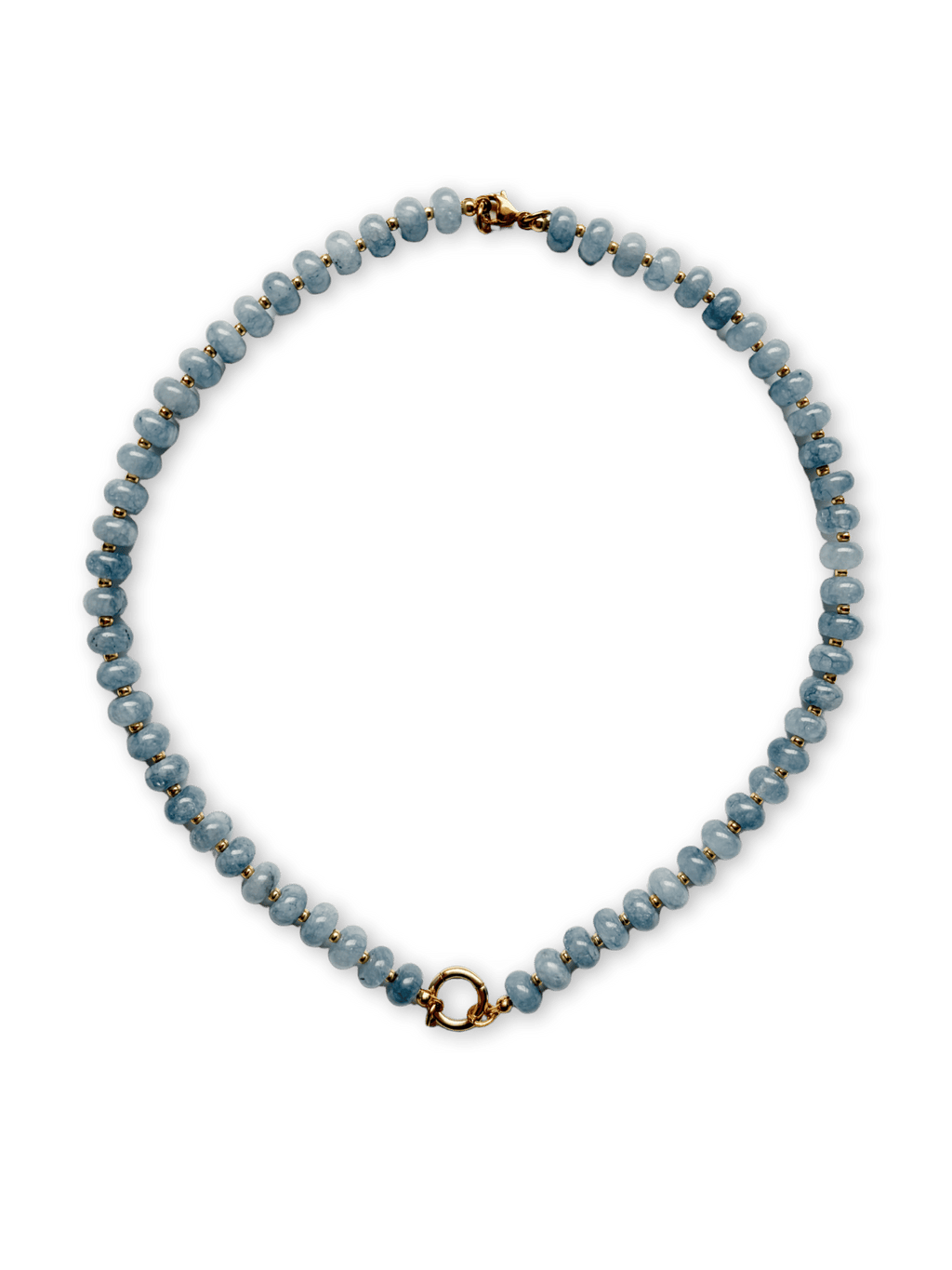 Archie Round Charm Clasp Necklace - Beaded