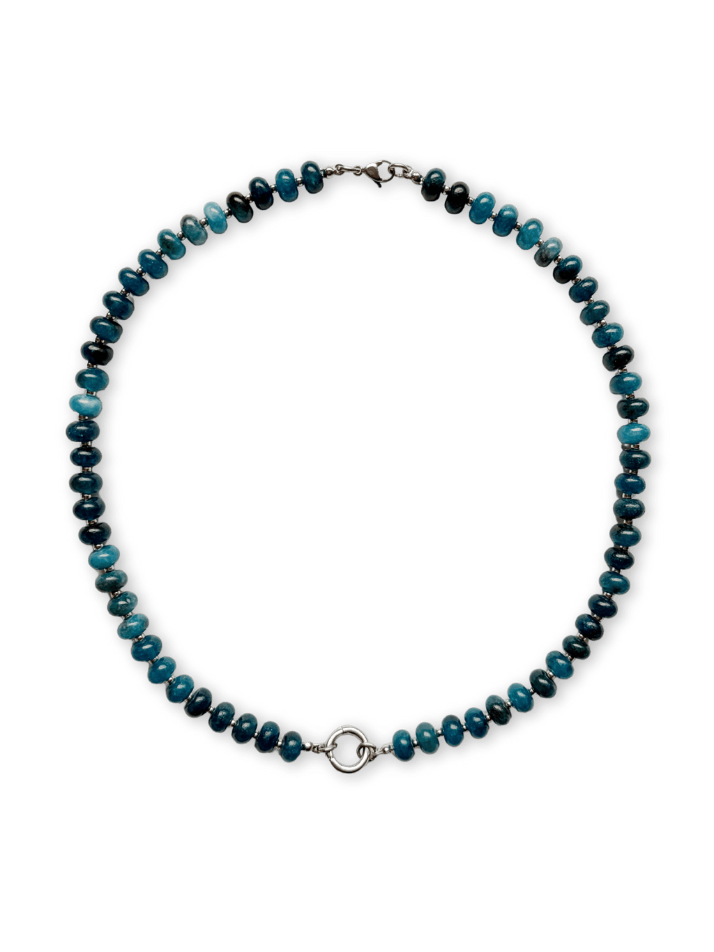 Archie Round Charm Clasp Necklace - Beaded