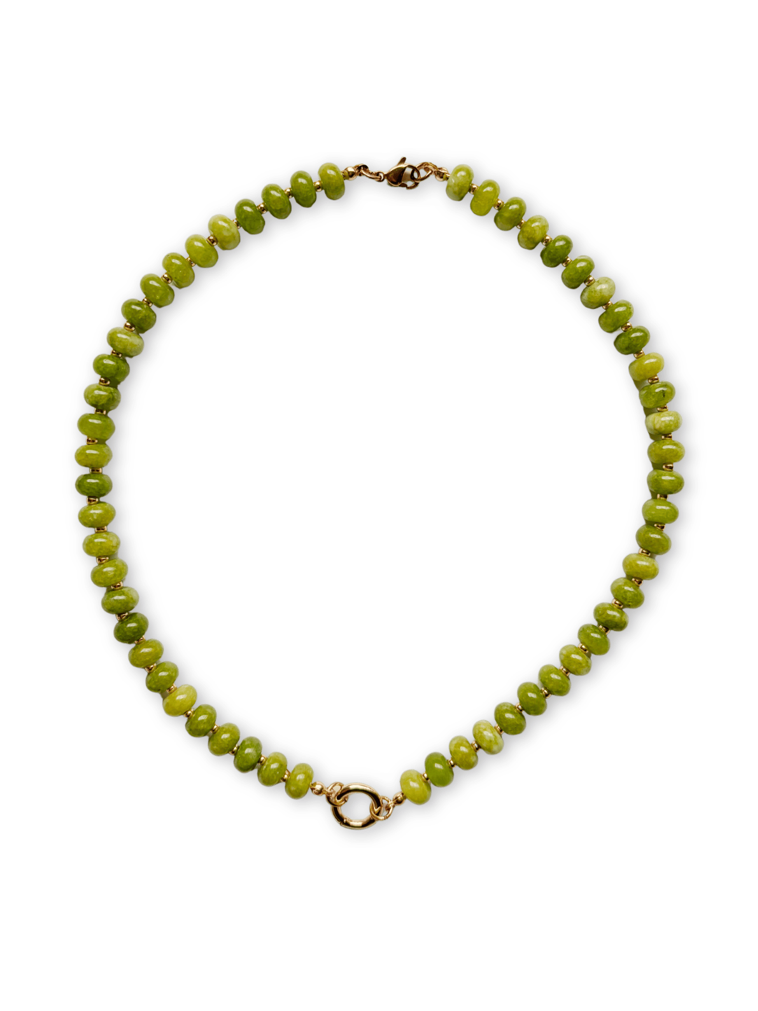 Archie Round Charm Clasp Necklace - Beaded