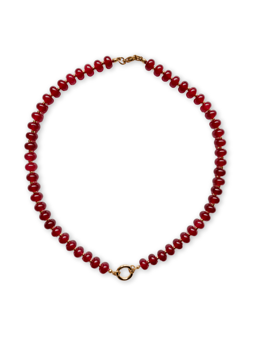 Archie Round Charm Clasp Necklace - Beaded