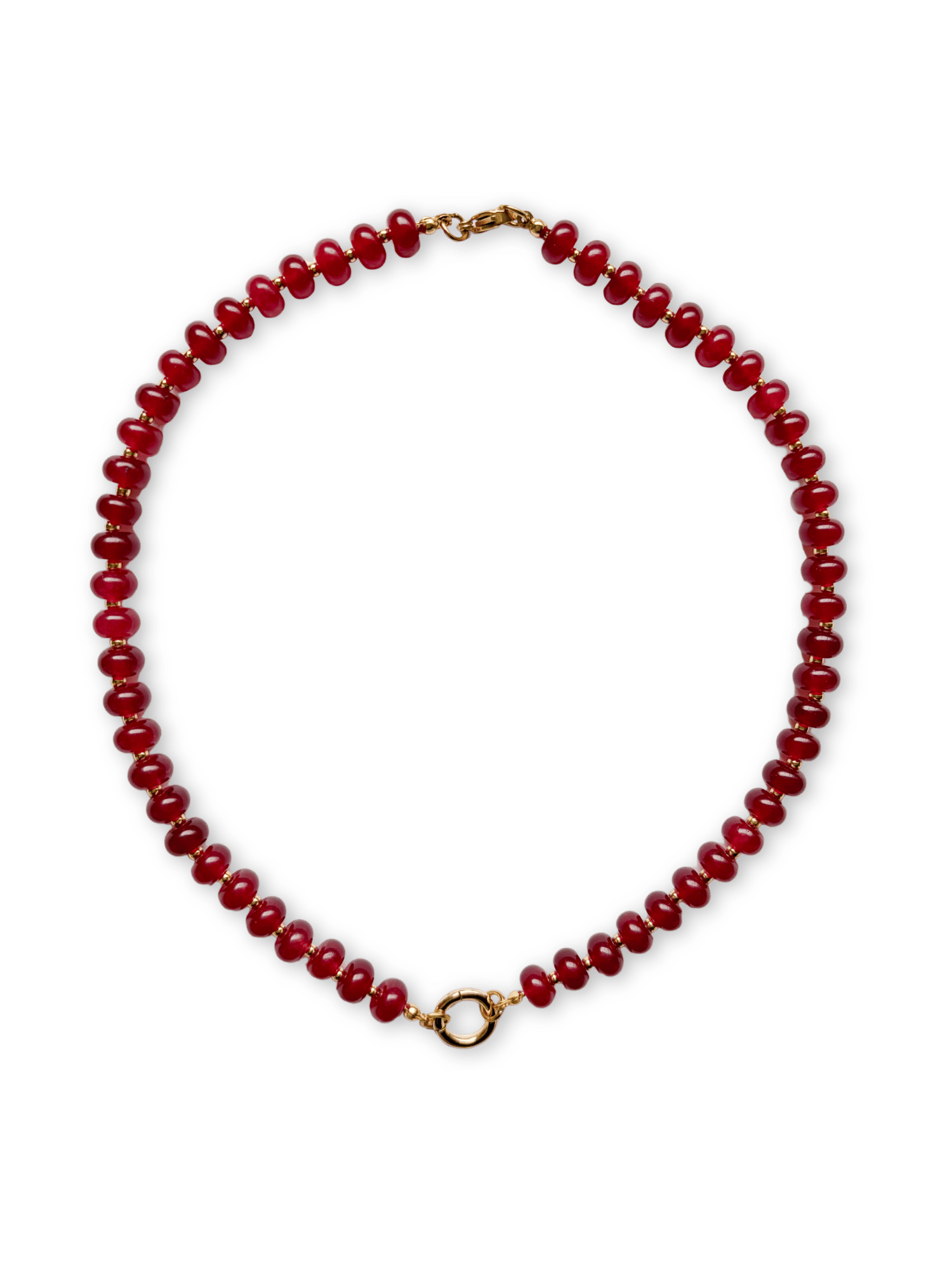 Archie Round Charm Clasp Necklace - Beaded