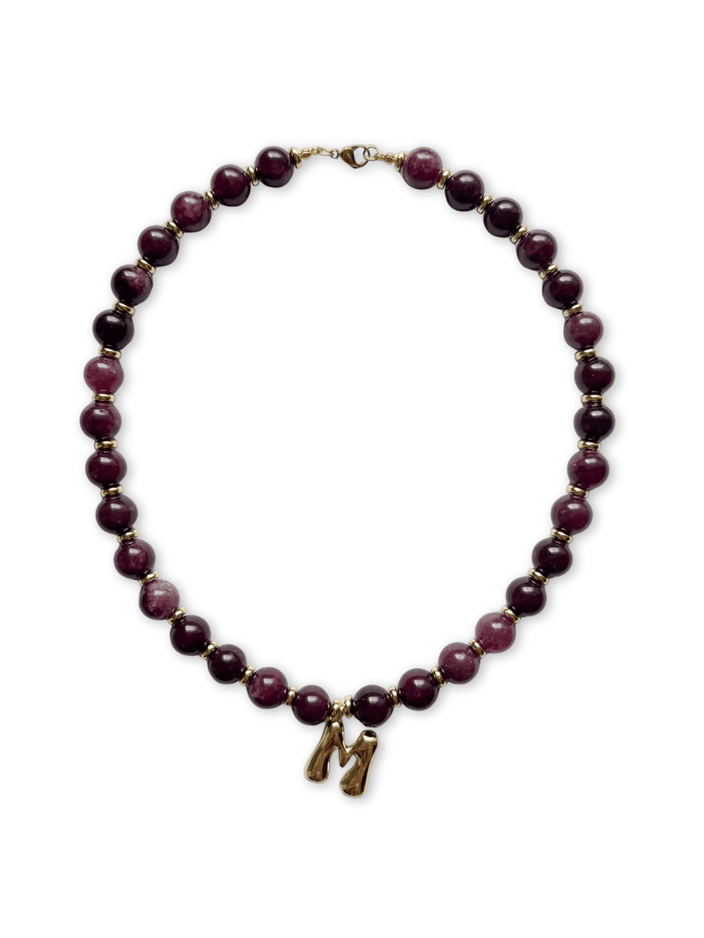 Benson Initial Necklace - Lepidolite