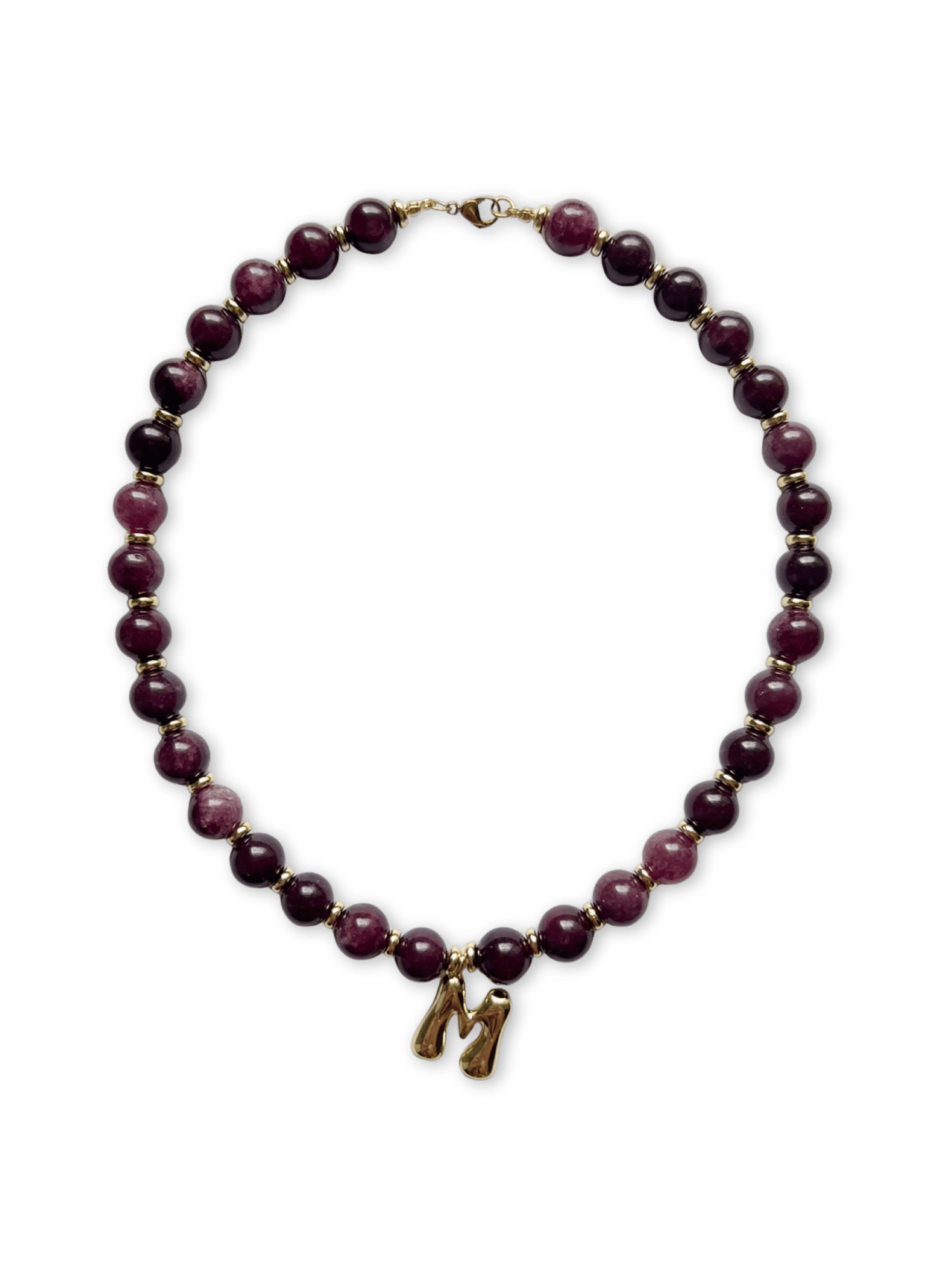 Benson Initial Necklace - Lepidolite