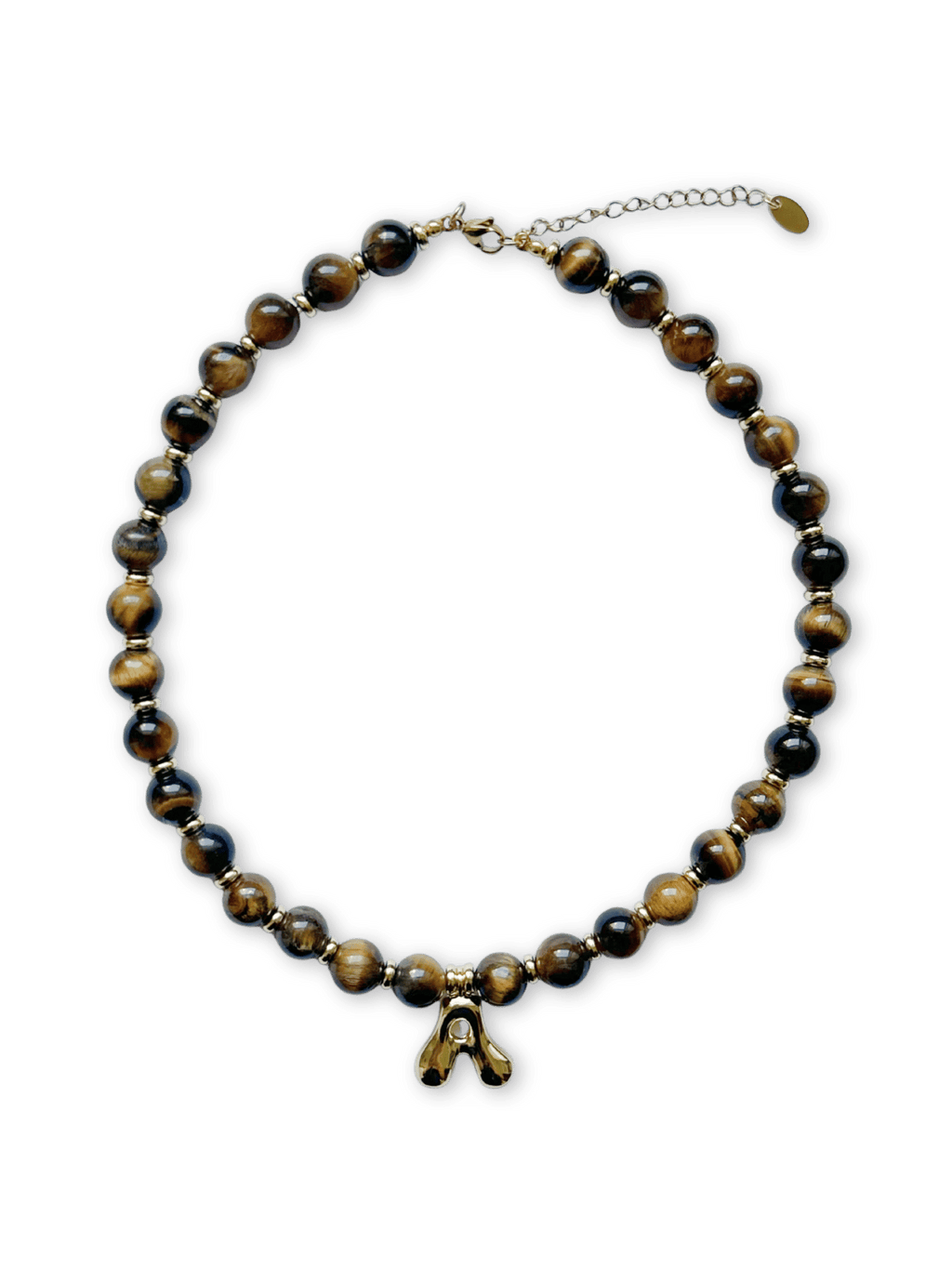 Benson Initial Necklace - Tiger's Eye