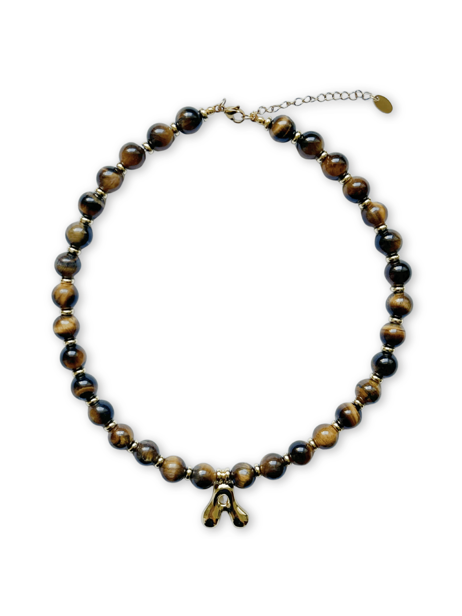 Benson Initial Necklace - Tiger's Eye