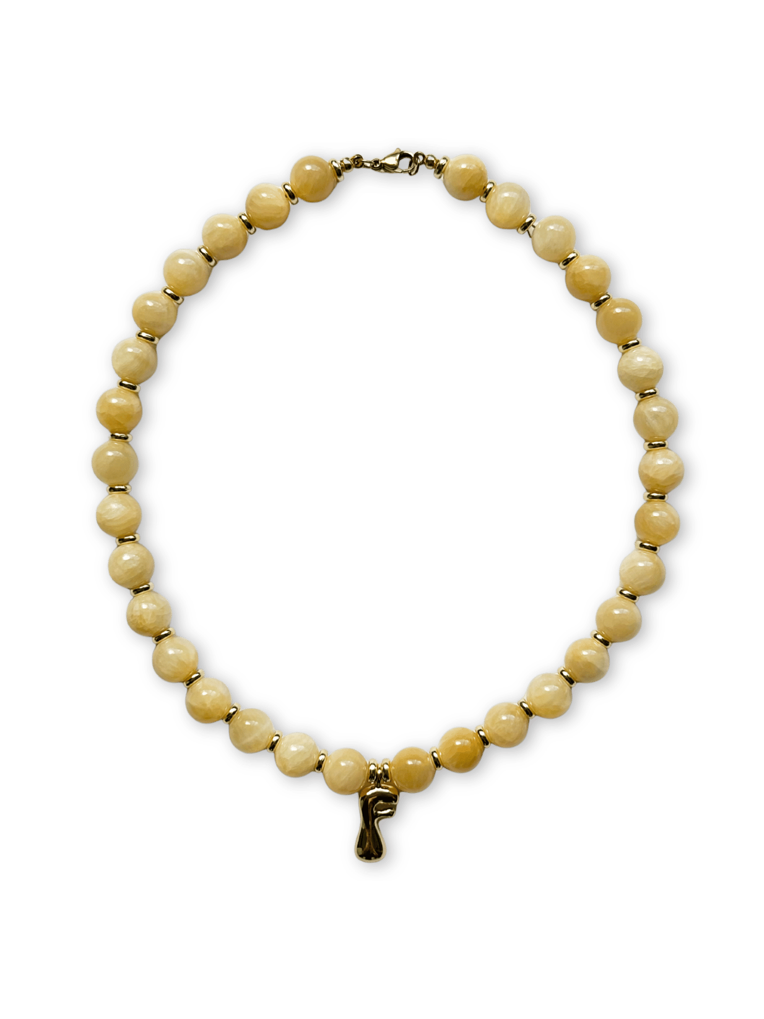 Benson Initial Necklace - Yellow Jasper