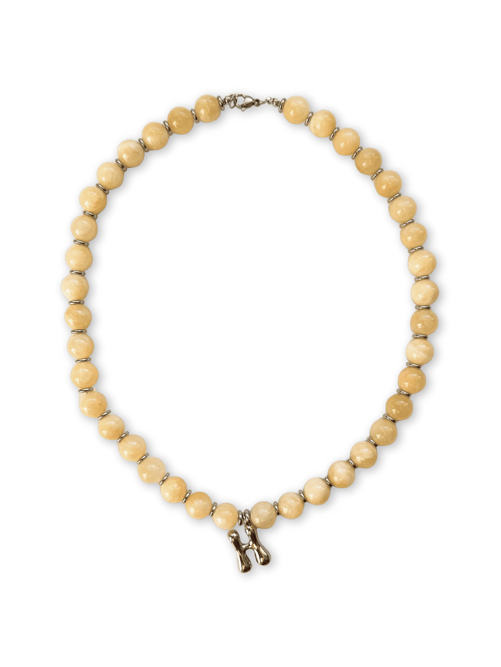 Benson Initial Necklace - Yellow Jasper