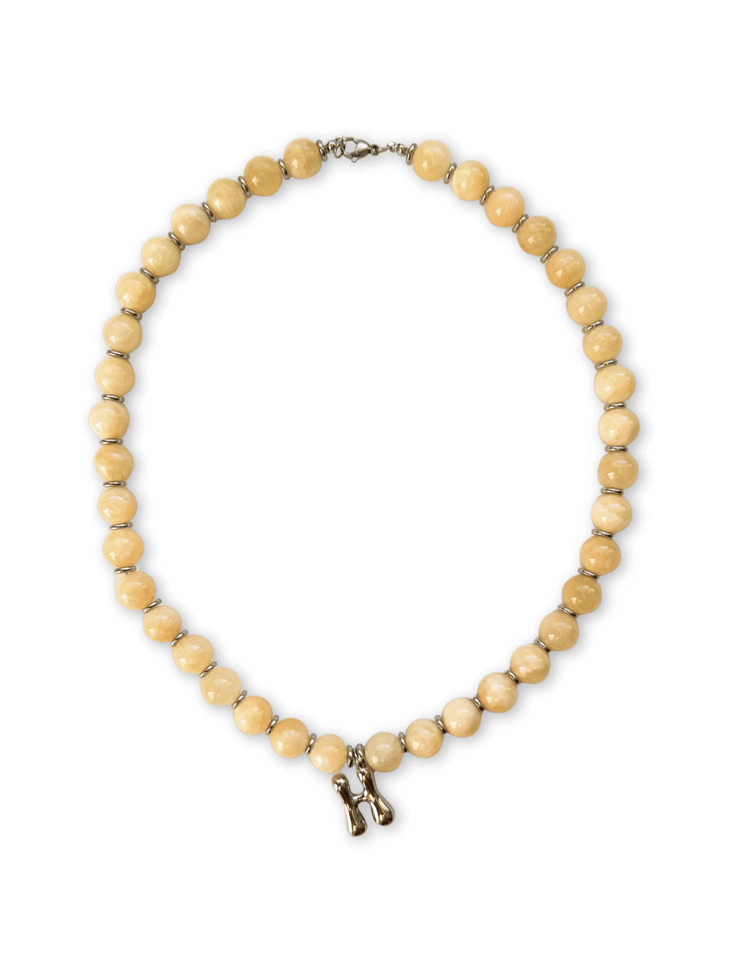 Benson Initial Necklace - Yellow Jasper