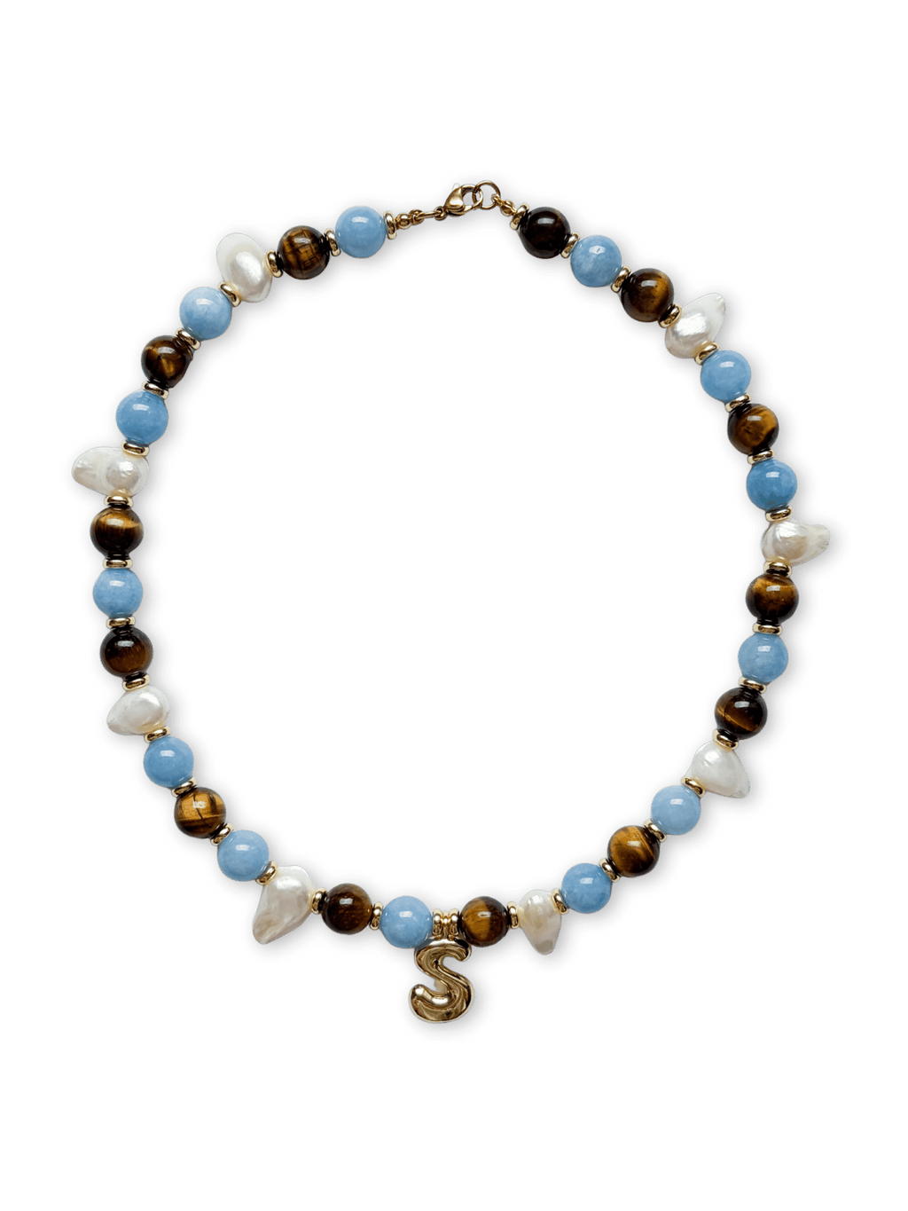 Bundy Necklace - Initial, charm clasp, plain