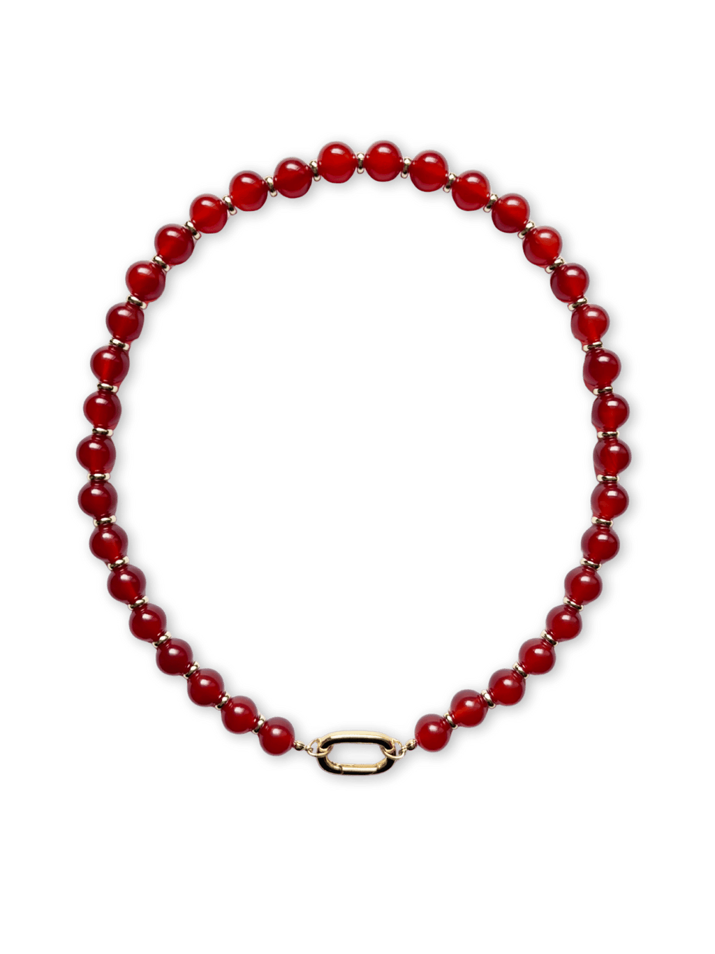Colbie Charm Clasp Necklace - Red Agate