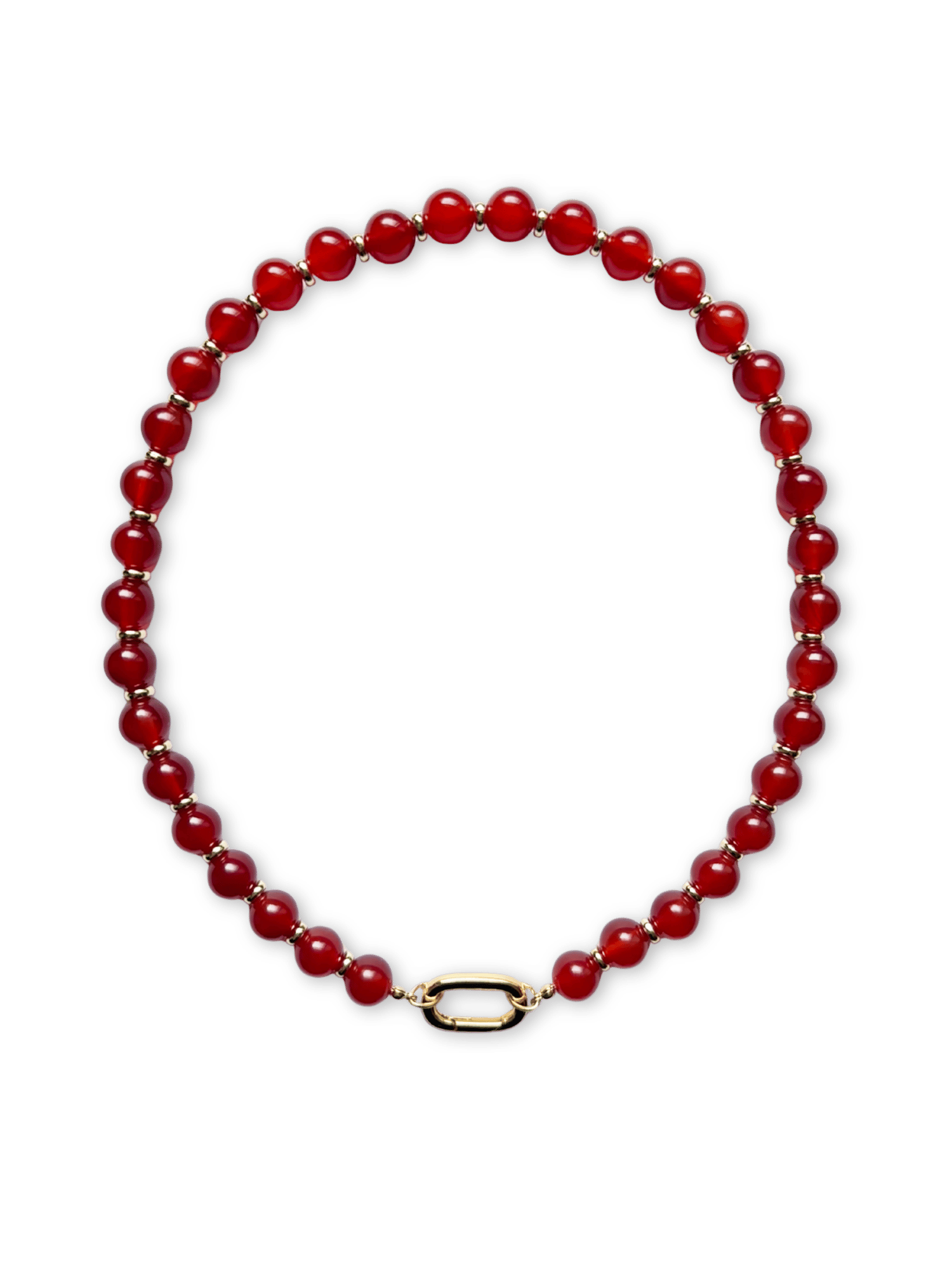 Colbie Charm Clasp Necklace - Red Agate