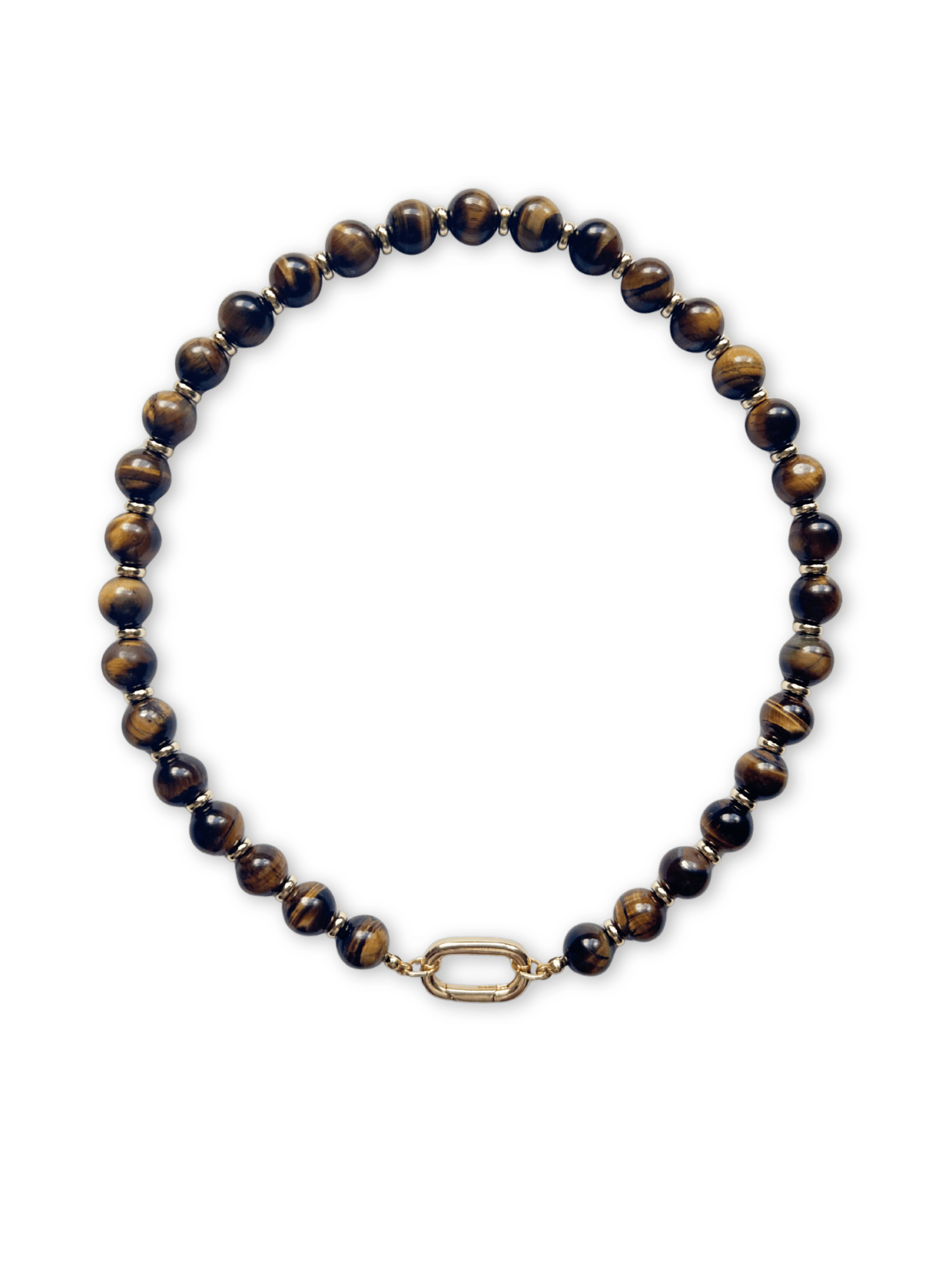 Colbie Charm Clasp Necklace - Tiger's Eye