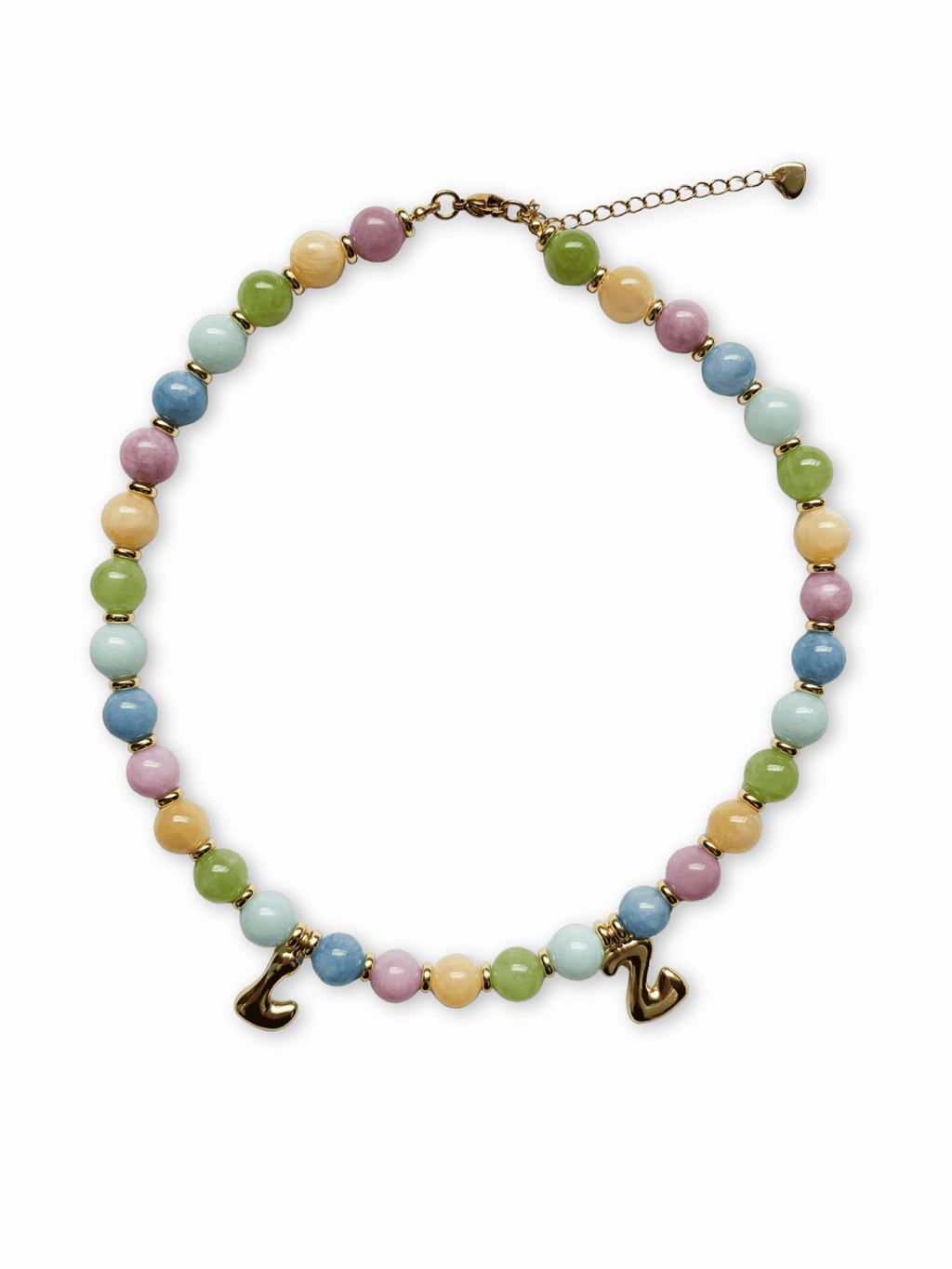 Pastel Necklace - Initial, charm clasp, plain