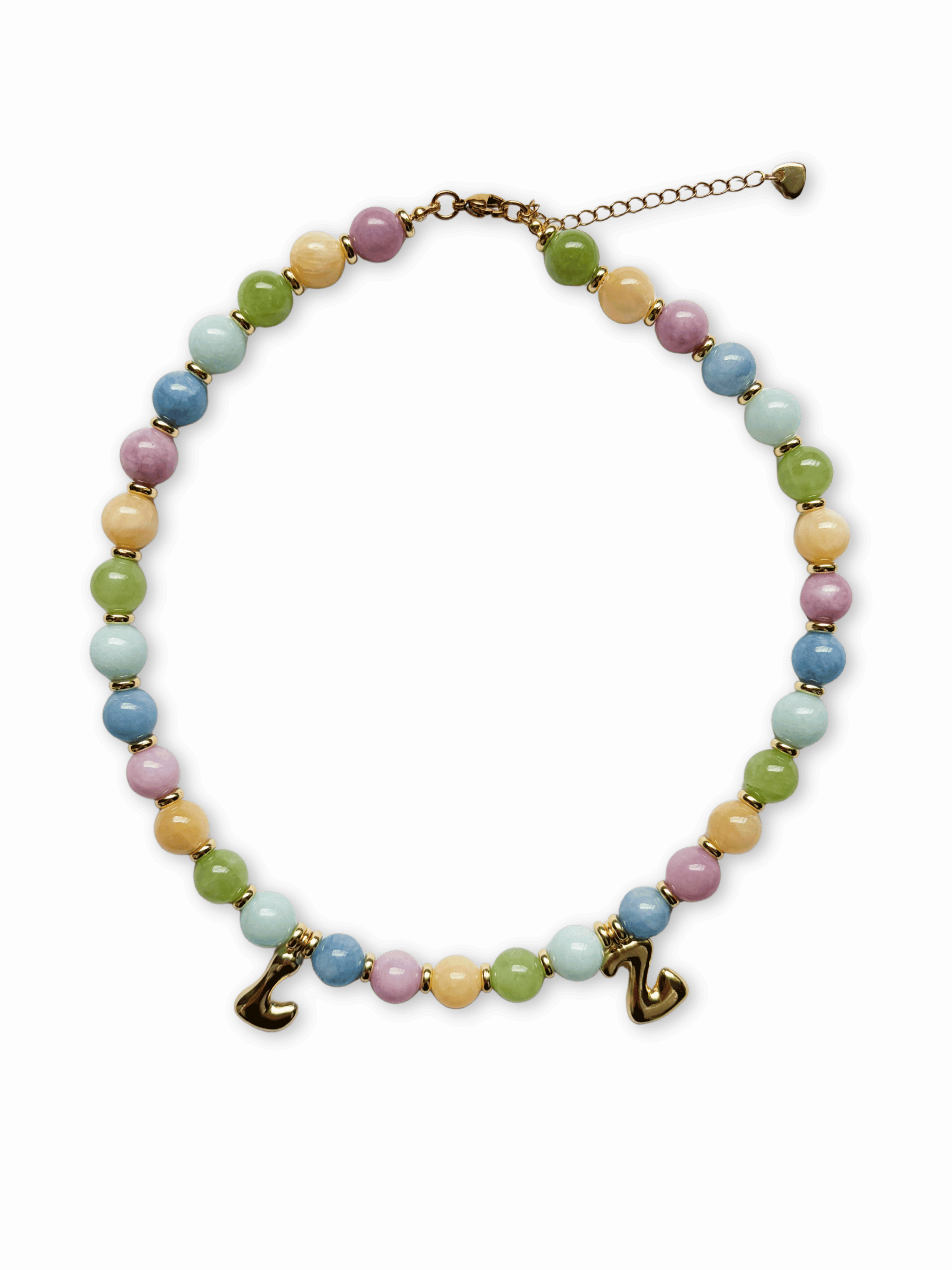 Pastel Necklace - Initial, charm clasp, plain