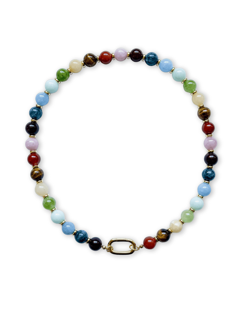 Rainbow Necklace - Initial, charm clasp, plain