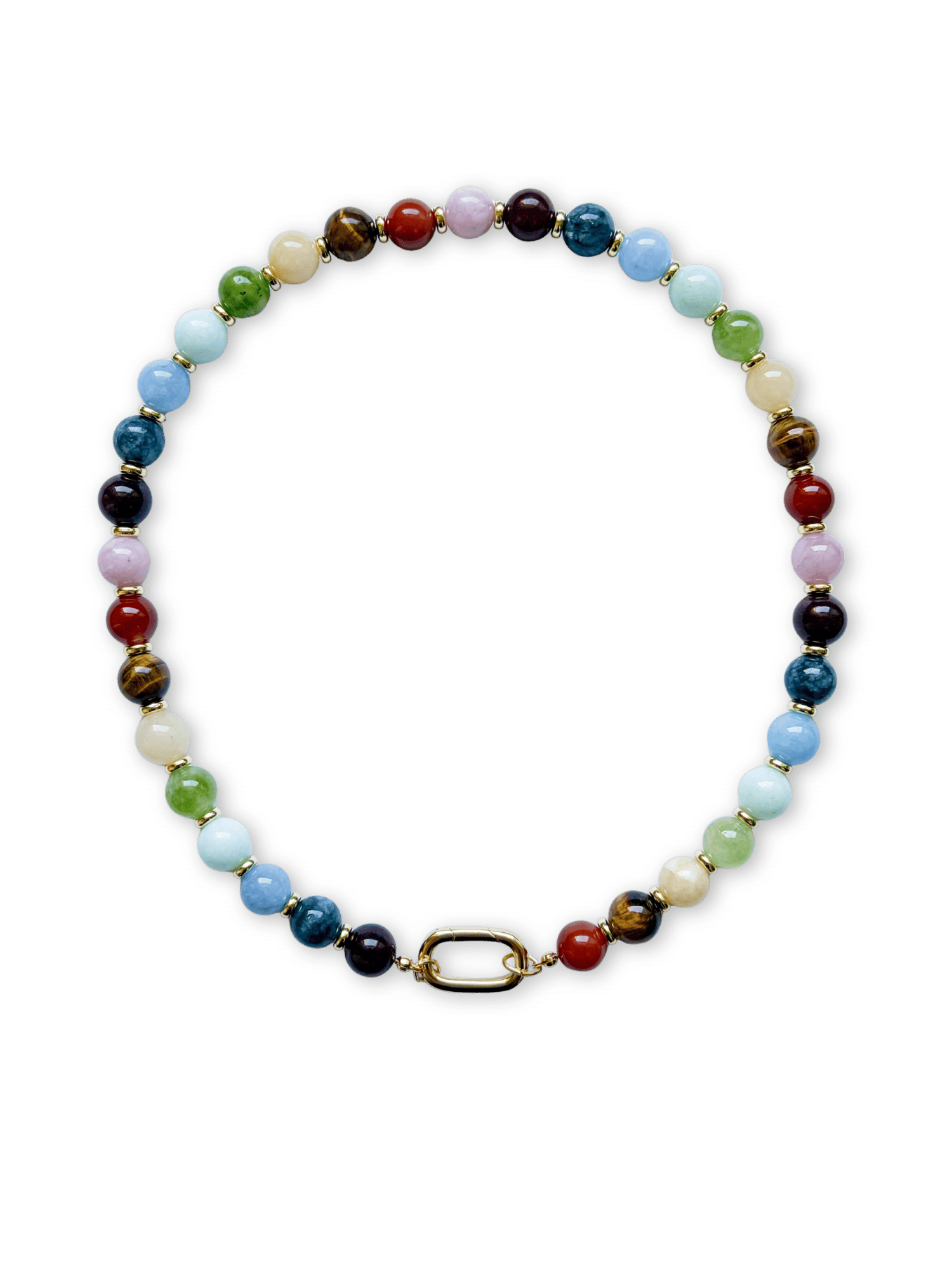 Rainbow Necklace - Initial, charm clasp, plain
