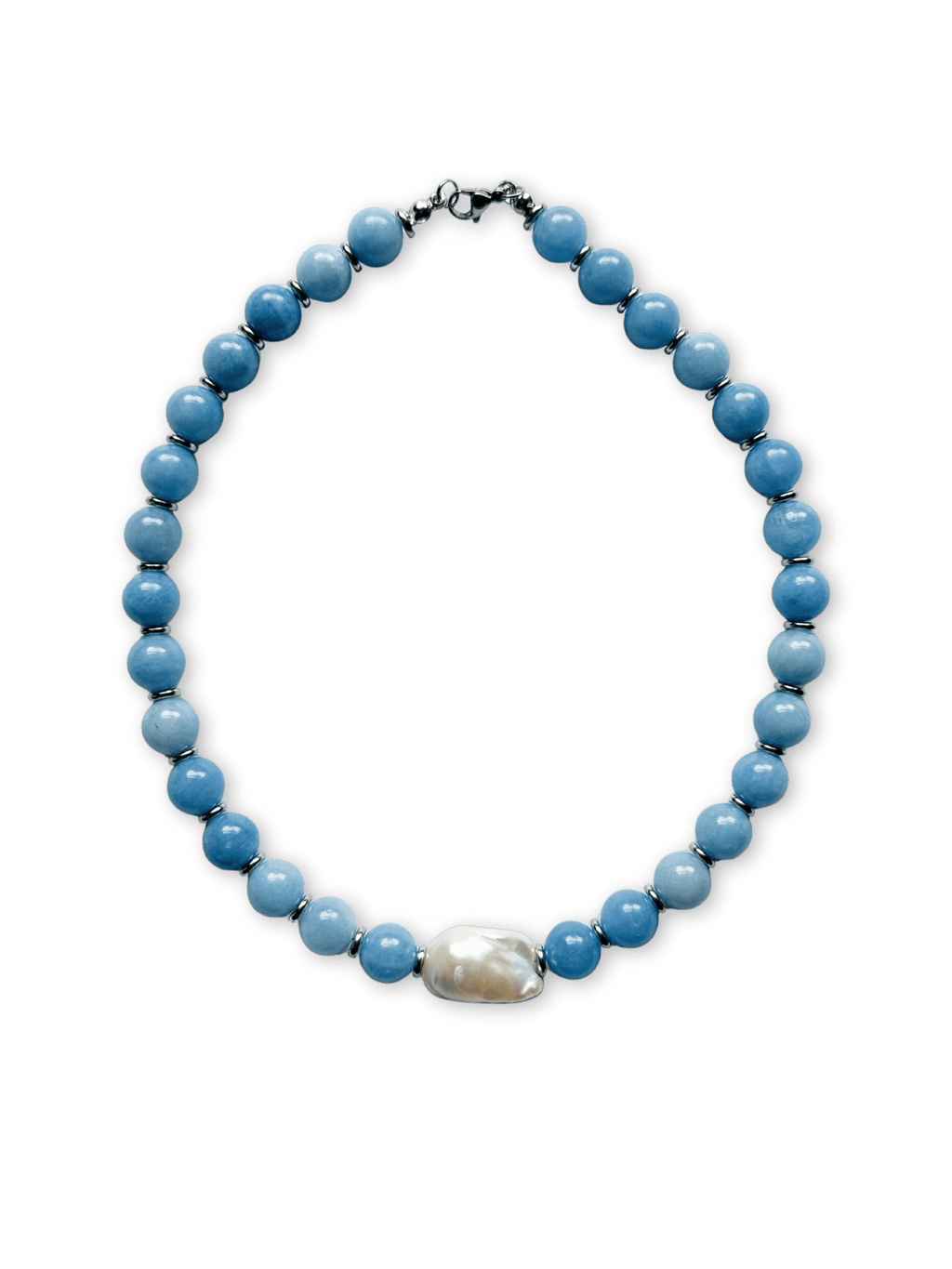 Toshi Silver Beaded Pearl Necklace