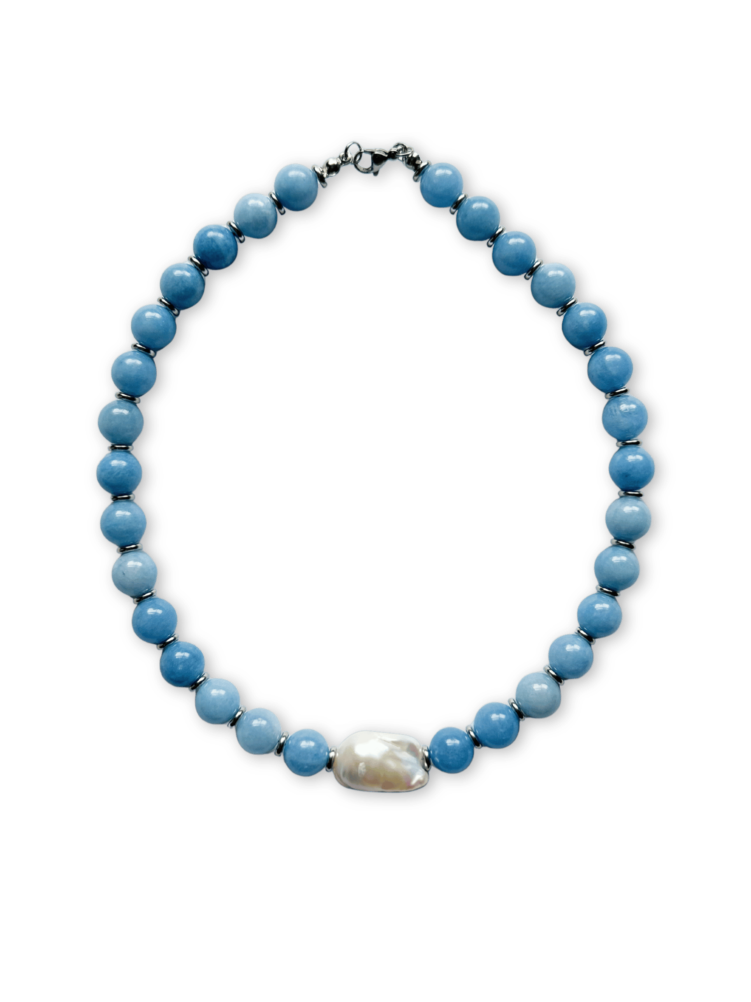 Toshi Silver Beaded Pearl Necklace