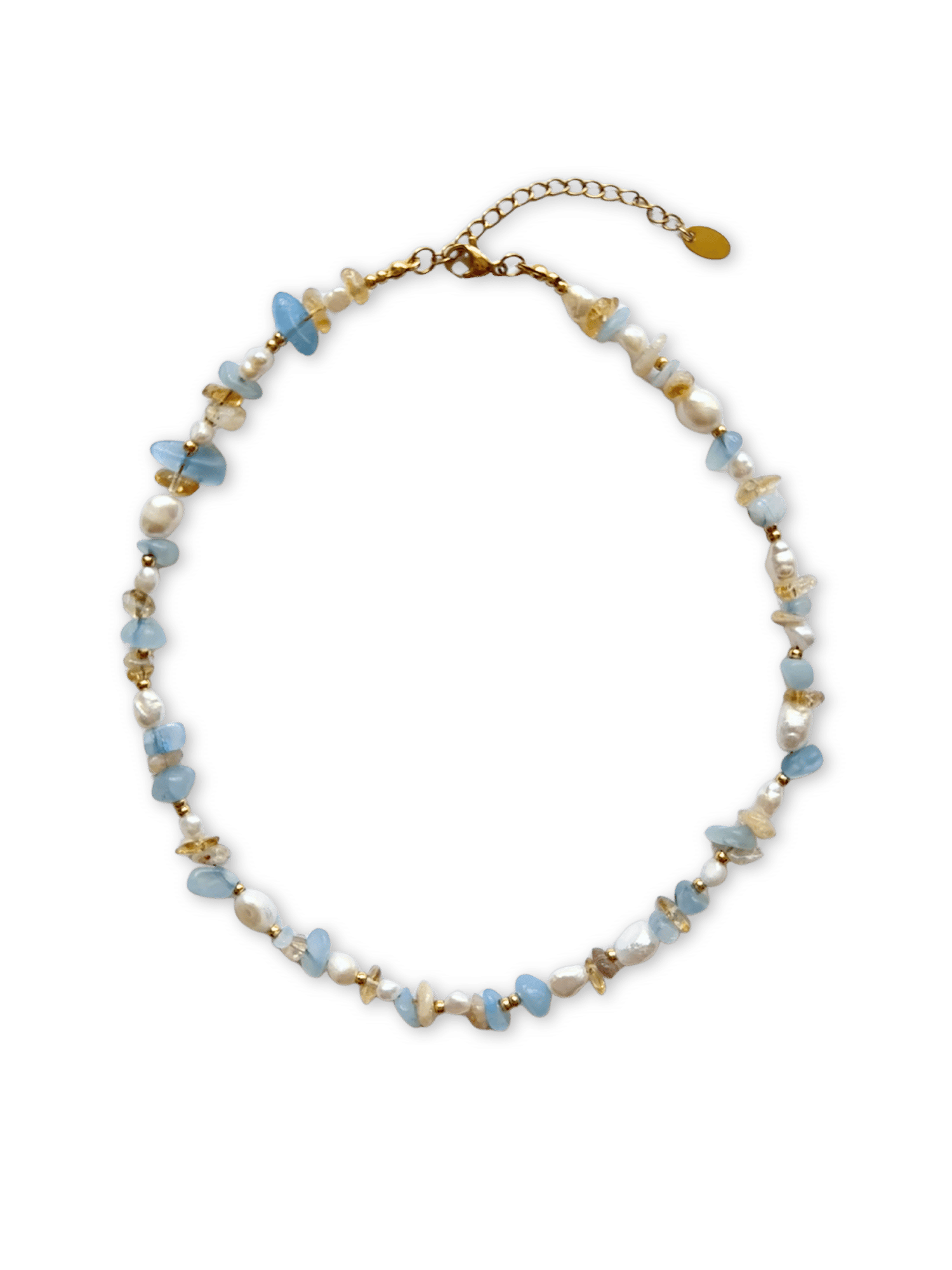 Willow Necklace - Aquamarine/Citrine