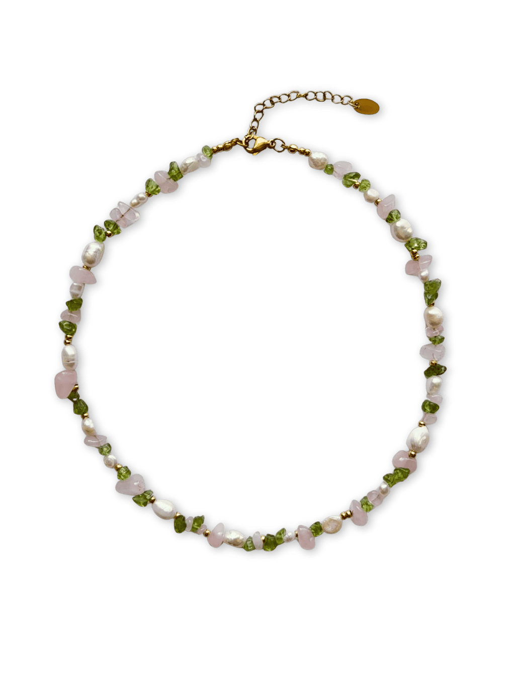 Willow Necklace - Rose Quartz/Peridot