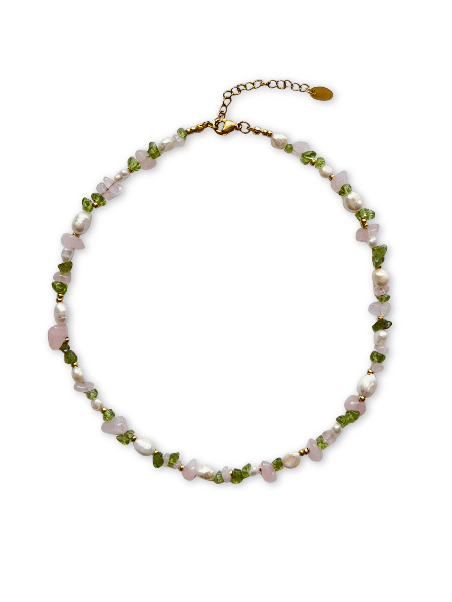 Willow Necklace - Rose Quartz/Peridot