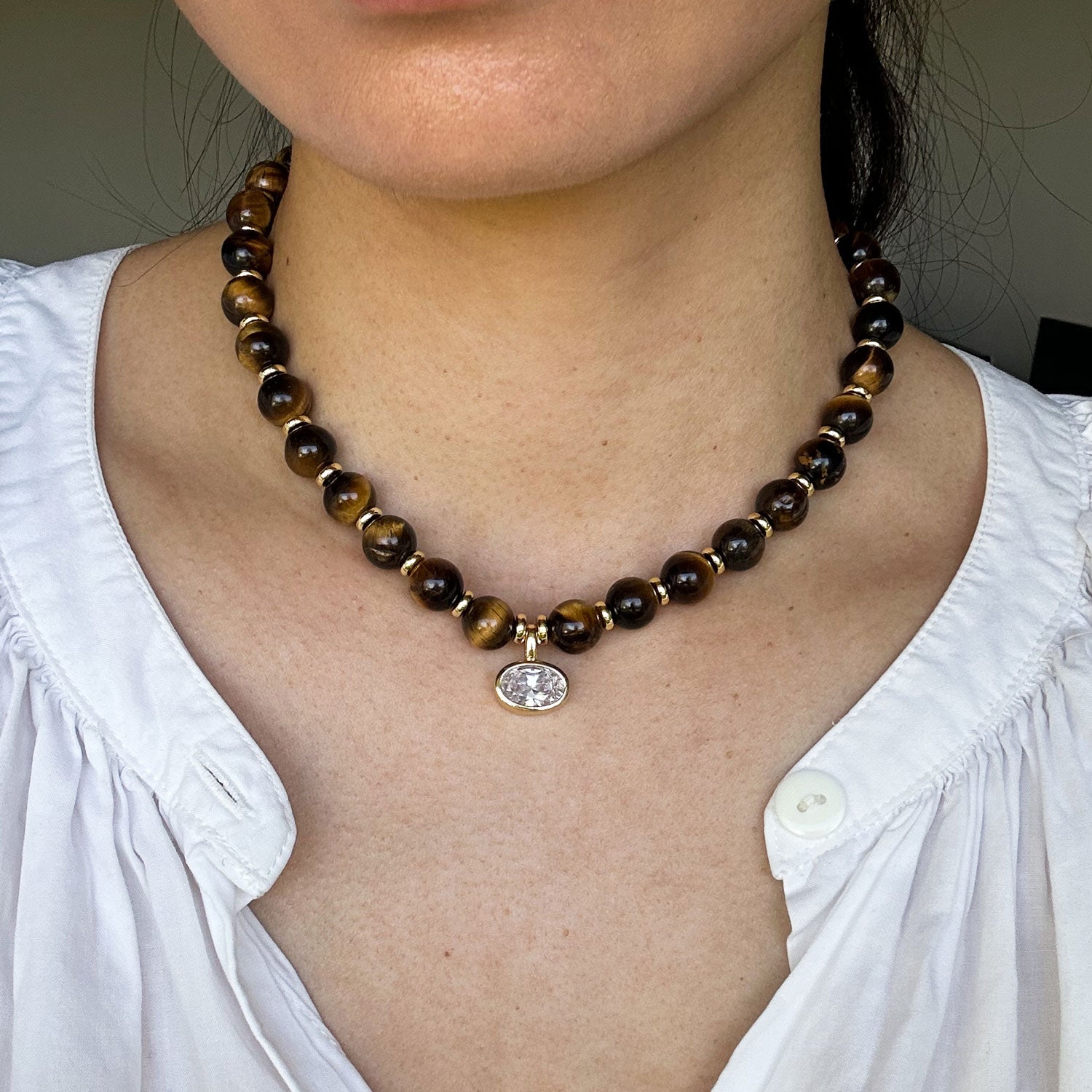 Aiyla Gold Bezel Charm Necklace