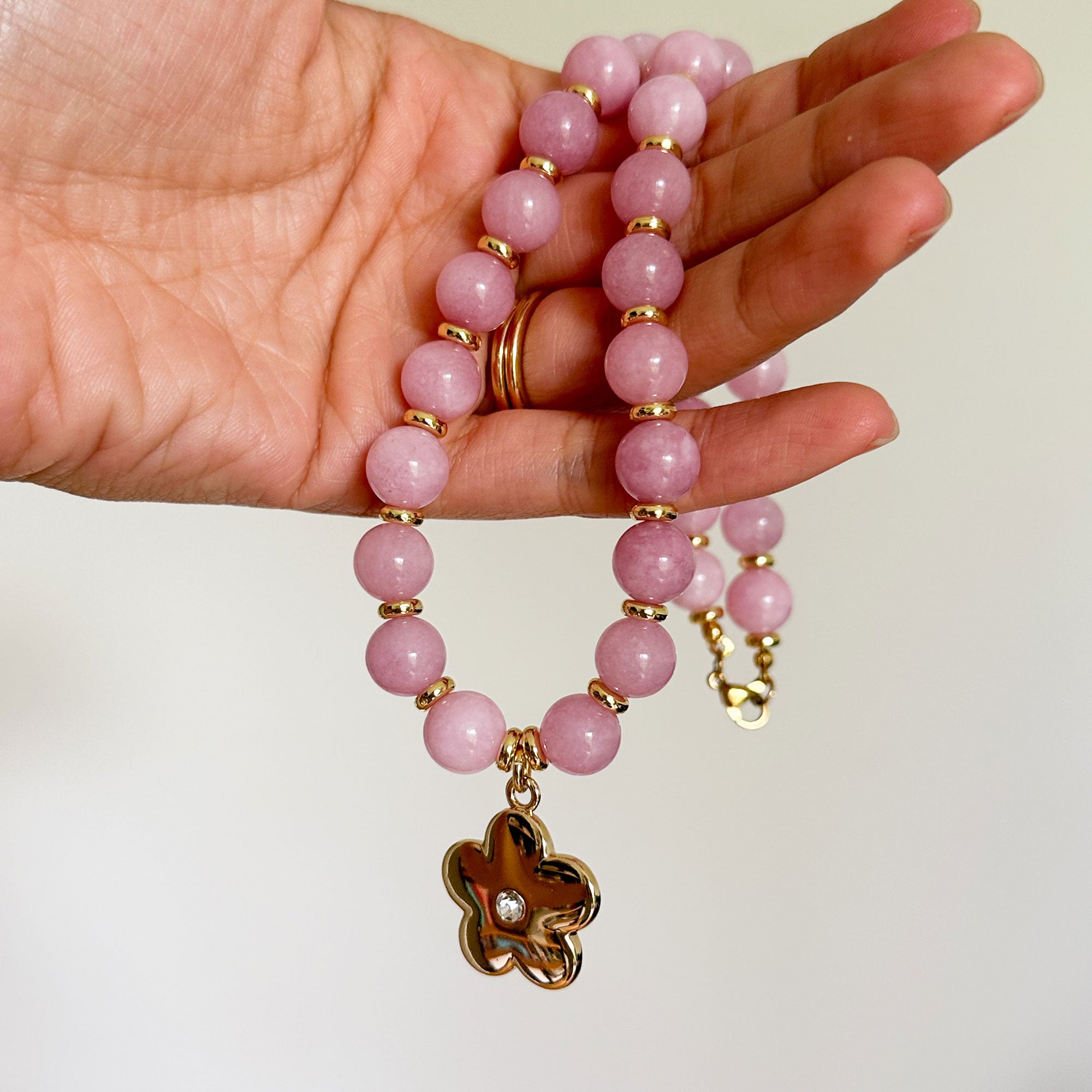 Bayley Gold Flower Charm Necklace
