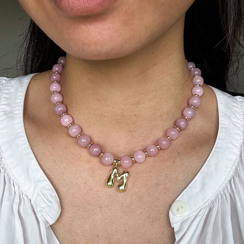 Benson Initial Necklace - Kunzite