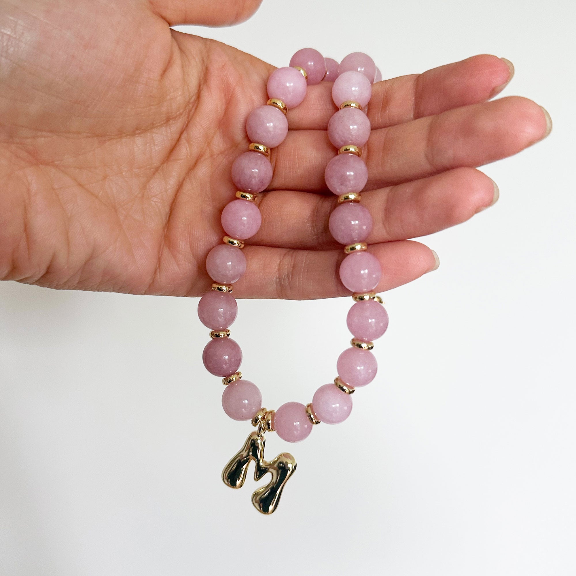 Benson Initial Necklace - Kunzite