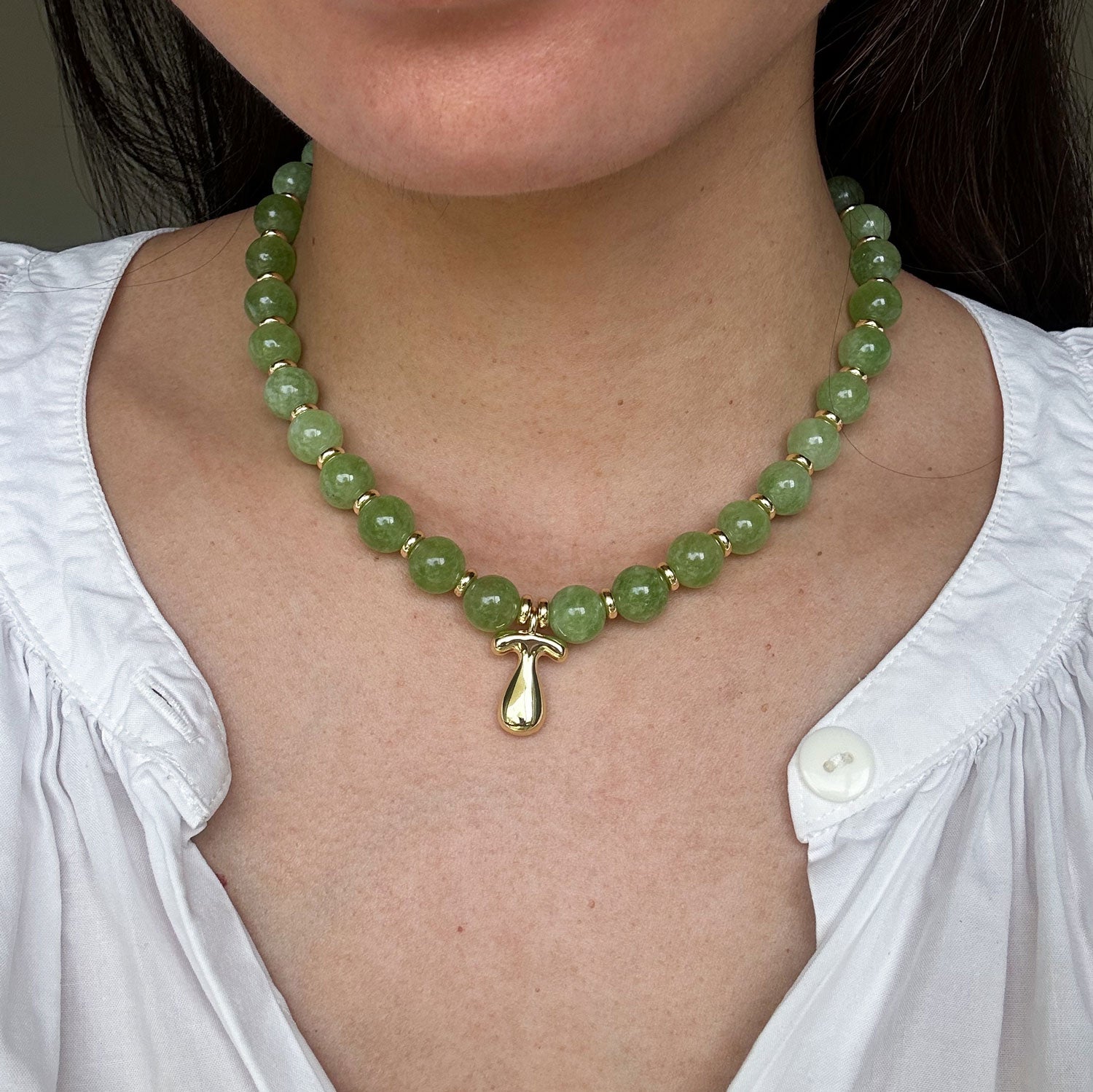 Benson Initial Necklace - Peridot