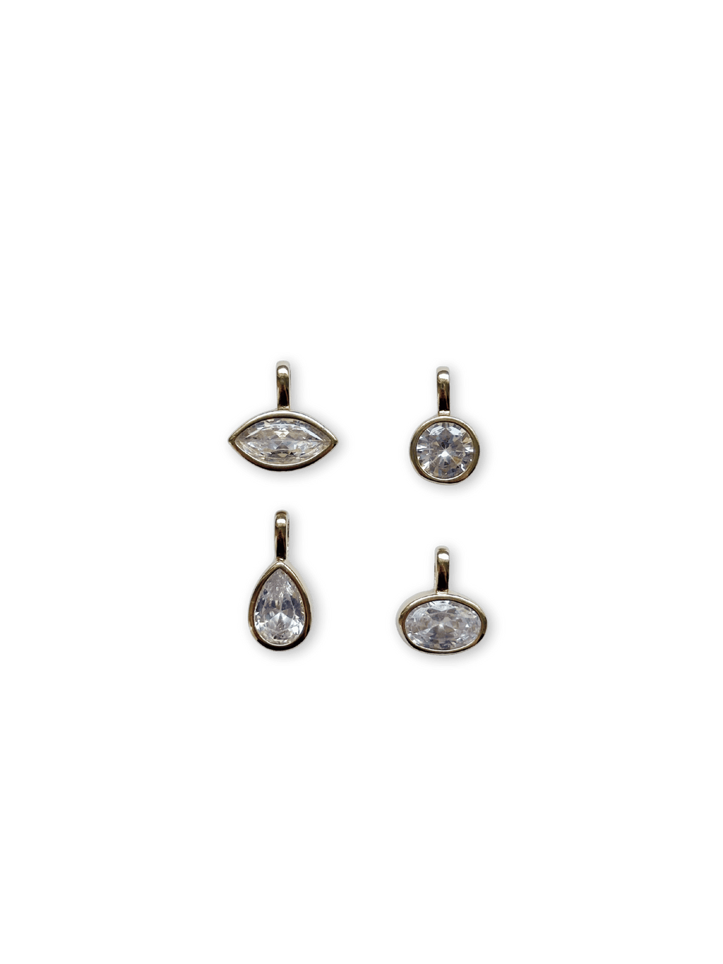 Bezel Cubic Zirconia Charm - Gold