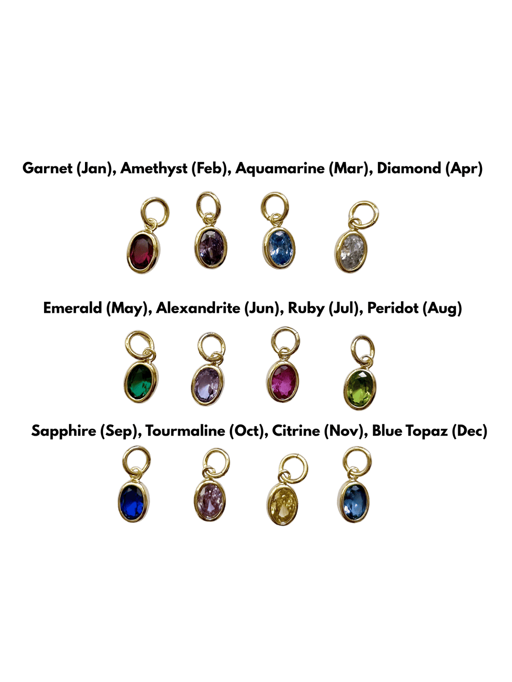 Birthstone Charm - Gold
