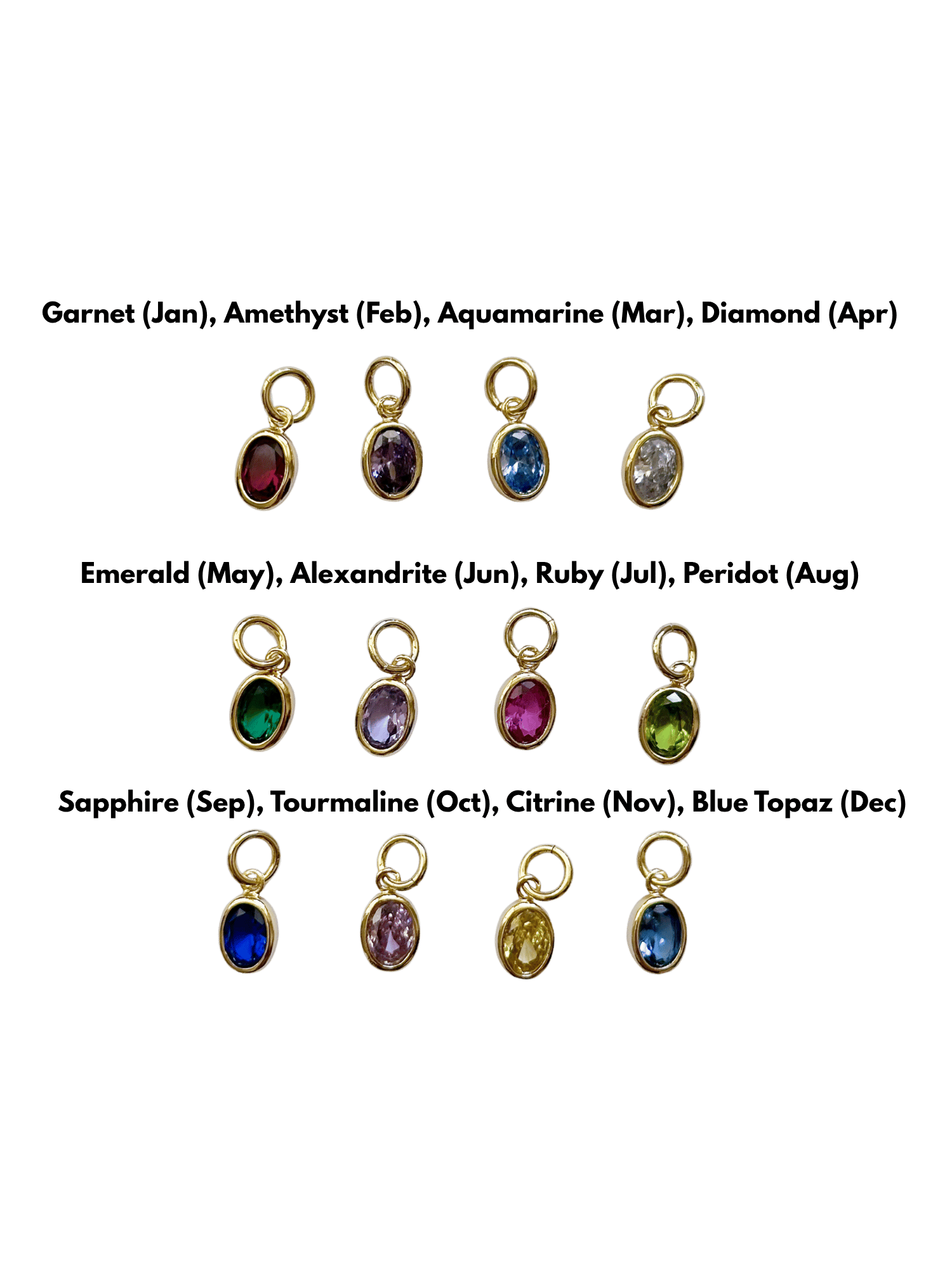 Birthstone Charm - Gold