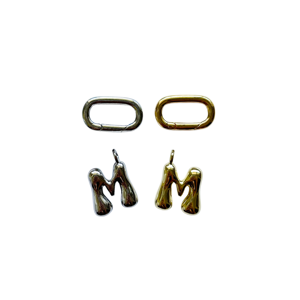 Rainbow Necklace - Initial, charm clasp, plain