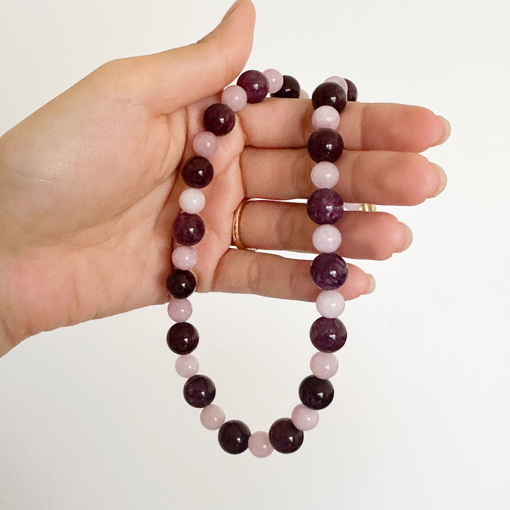 Remy Necklace - Lepidolite/Kunzite