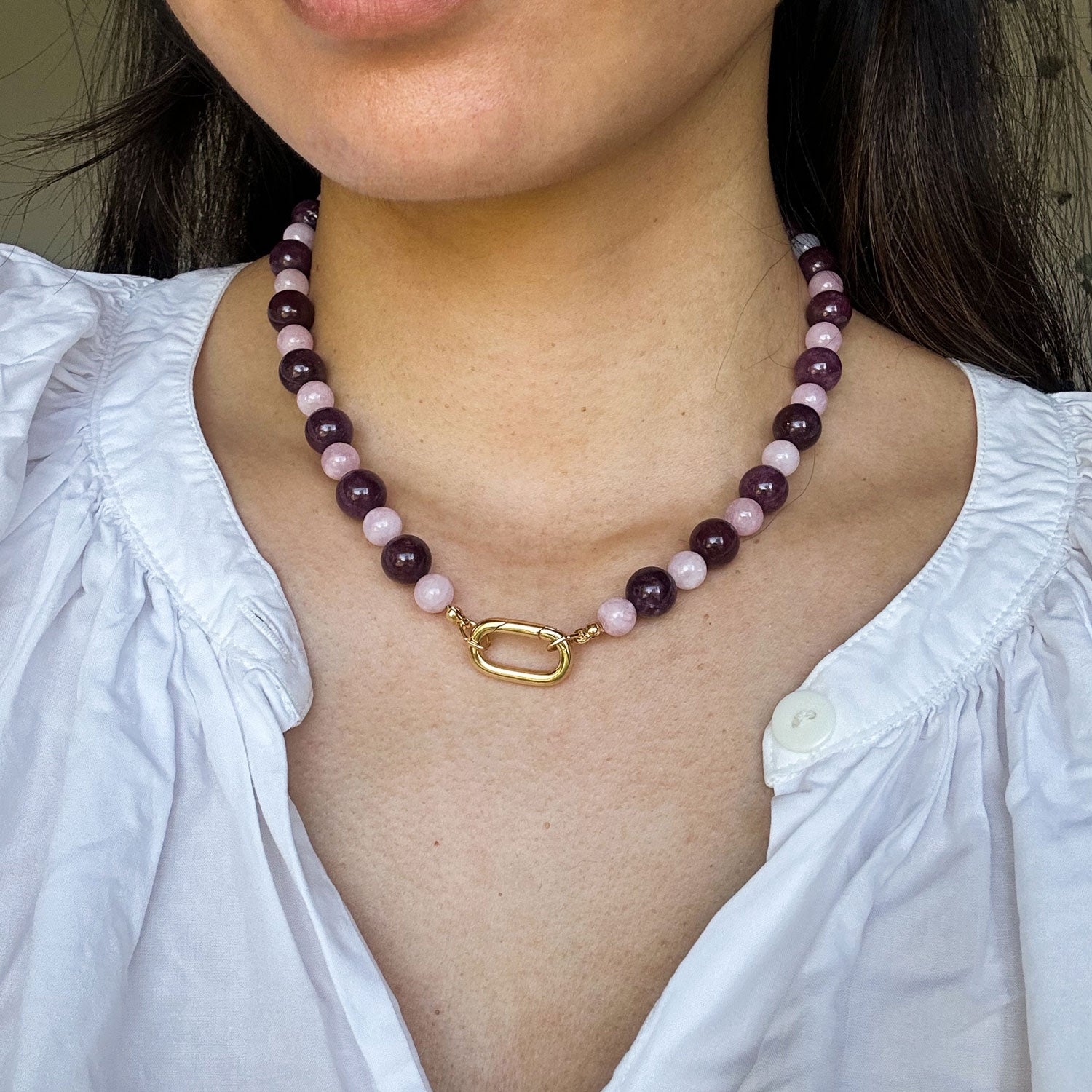 Remy Necklace - Lepidolite/Kunzite